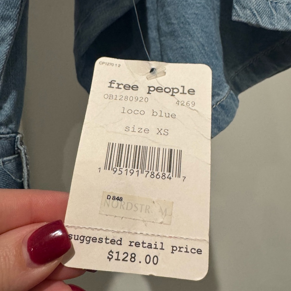 Free People Blue Denim Jumpsuit - Picture 2 of 5